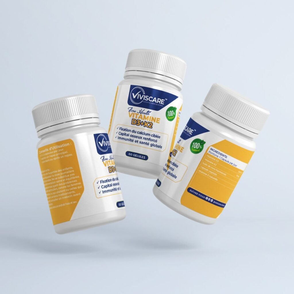 Vitamine D3+K2 60 Capsules - فيتامين D3+K2
